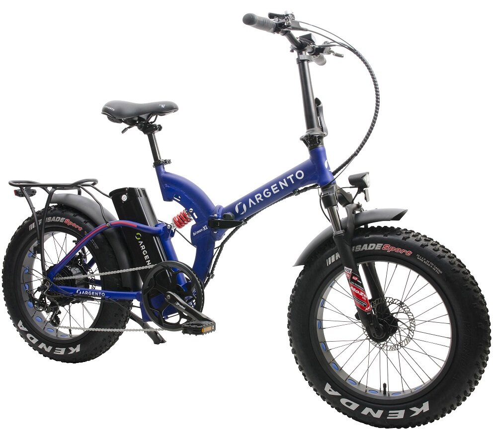 Rower elektryczny ARGENTO Fat Bi Max XL U17 20 cali Niebieski bateria Li-Ion napięcie długa żywotnośc 500 ładowań ładowanie 4-5 godzin w ramie roweru