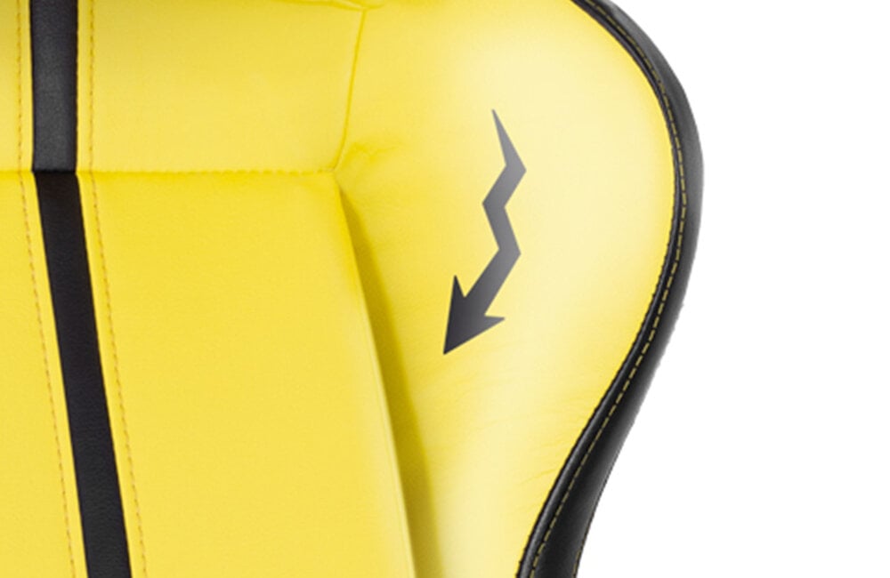 Fotel DIABLO CHAIRS X-One 2.0 (XL) Żółty ekoskóra mocny trwały przeszycia nici skóra