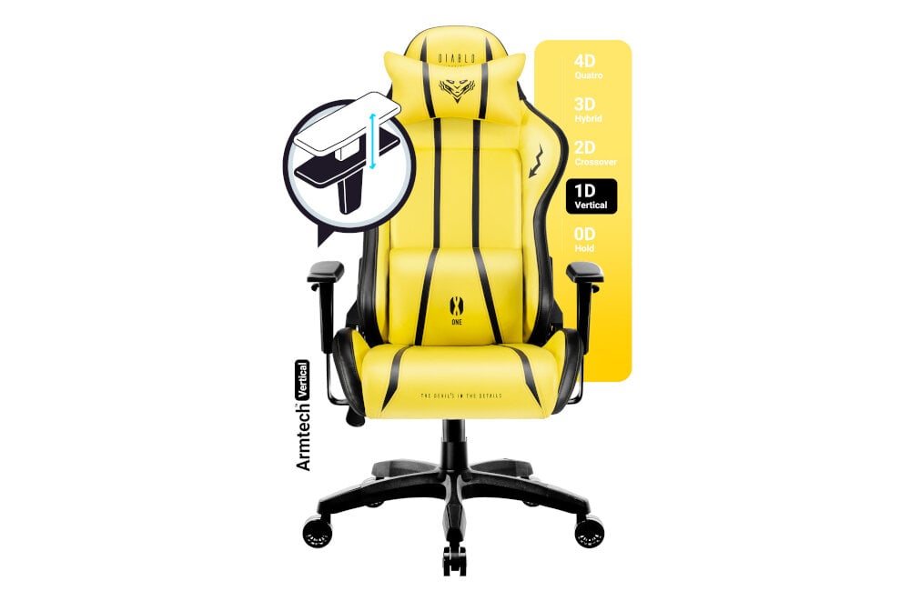 Fotel DIABLO CHAIRS X-One 2.0 (XL) Żółty podlokietniki