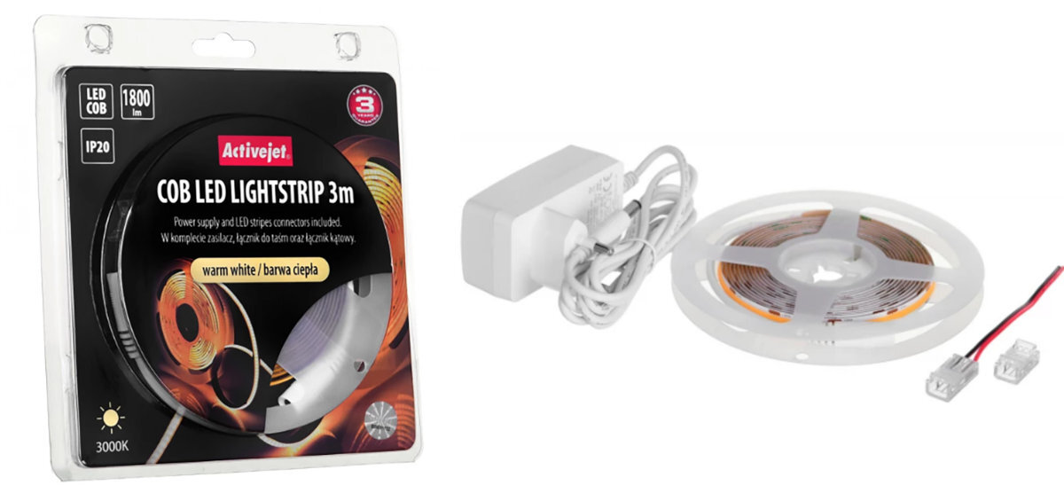 TAŚMA LED ACTIVEJET COB 3M opakowanie