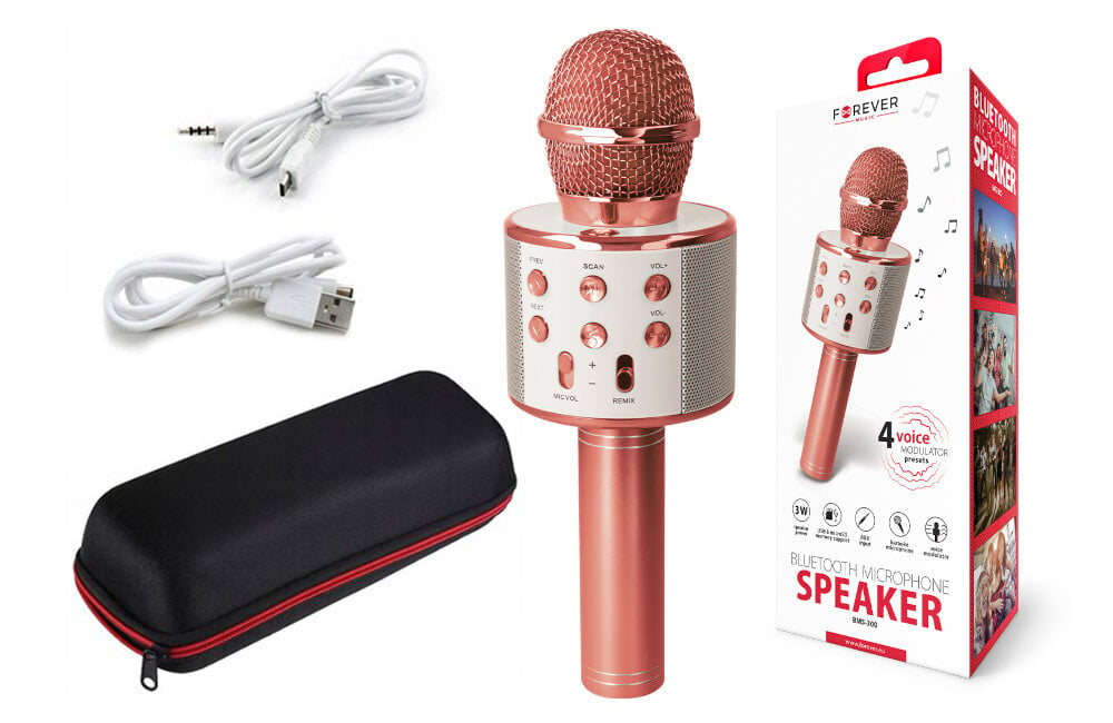 Mikrofon FOREVER BMS-300 Różowo-złoty zestaw