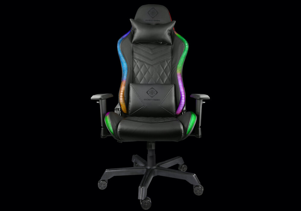 Fotel DELTACO DC410 RGB Czarny ergonomia wygoda