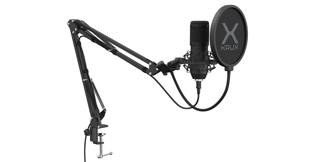 Mikrofon KRUX EDIS 1000 Pasmo przenoszenia łatwy w obsłudze i posiada opcję regulacji wysokości i kąta nachylenia