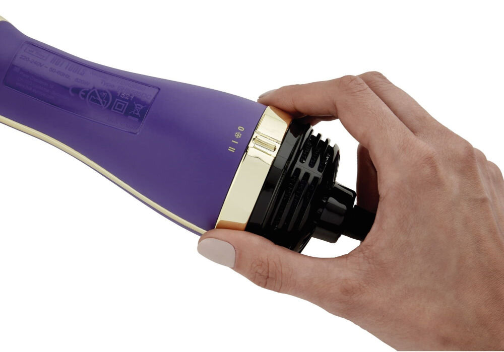 Suszarko-lokówka HOT TOOLS HTDR5586 ergonomiczny wzór wylotów przyspieszone suszenie trzy ustawienia grzania niskie wysokie chłodne dostosowanie temperatury długi obrotowy kabel wygoda użytkowania odpinan główka łatwe przechowywanie stylizacja podróż gładkie lśniące wystylizowane włosy 
