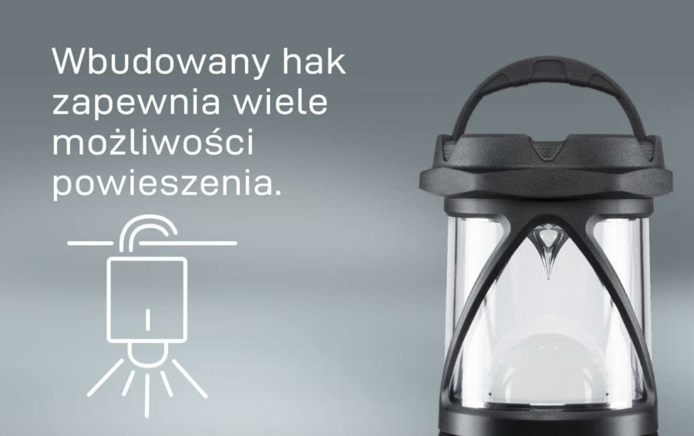 VARTA latarka wygodny hak powieszenie dowolne miejsce warunki