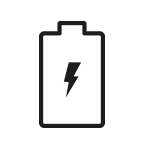 Ikonka baterii z piorunem, która towarzyszy informacji o ładowaniu baterii do pełna w czasie 3,5 godzin