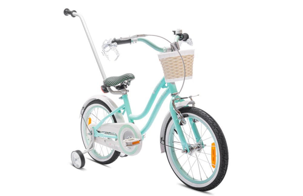 SUN BABY rowerek dziecięcy miętowy aktywność technika wzornictwo dbałość detale oryginalny design solidna konstrukcja wycieczki dziecko