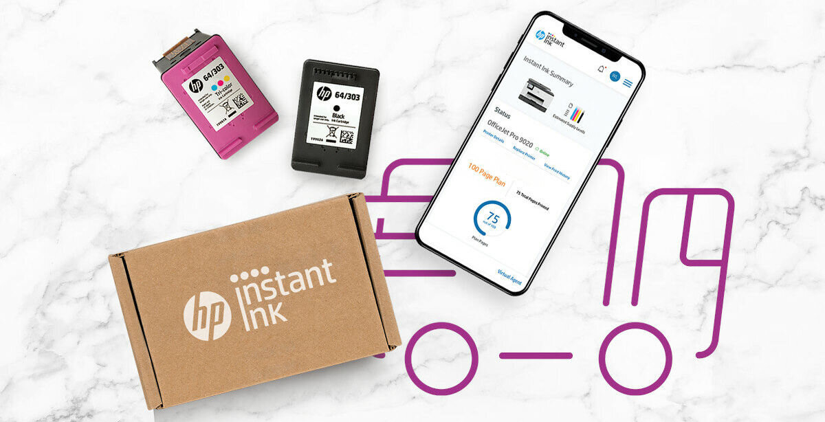 Tusz HP 303 Instant Ink Czarny 4 ml T6N02AE automatyczne rozpoznaje niski poziom tuszu i zamawia nowy subskrypcja HP Instant Ink prosty zwrot zużytych wkładów kompleksowy program recyklingu HP