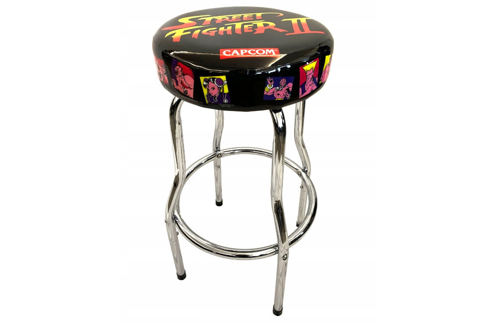 Krzesło ARCADE1UP Street Fighter II Czarny graczy fani retro wygoda