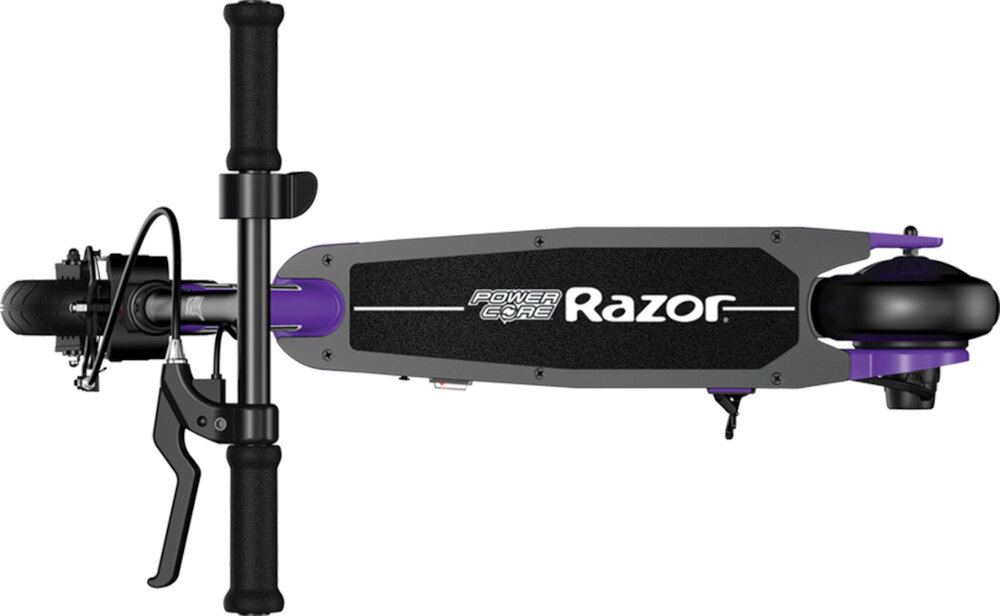 Hulajnoga elektryczna RAZOR Power Core S85 Fioletowy szeroki pokład antypoślizgowa powłoka bezpieczeństwo podczas jazdy