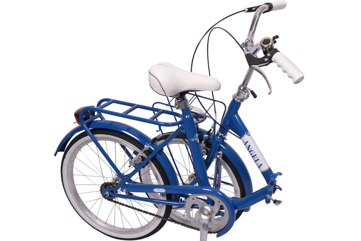 Rower miejski z koszykiem MBM Angela 1S 20 cali niebieski skladana rama