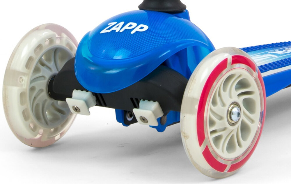 Hulajnoga dla dzieci MILLY MALLY Zapp Granatowy kola kauczukowe lozyska ABEC-5 plynna jazda trwalosc przednie kolo srednica 12 cm tylne kolo srednica 8 cm stabilnosclatwe manewrowanie odpornosc na scieranie dobre tlumienie wstrzasow