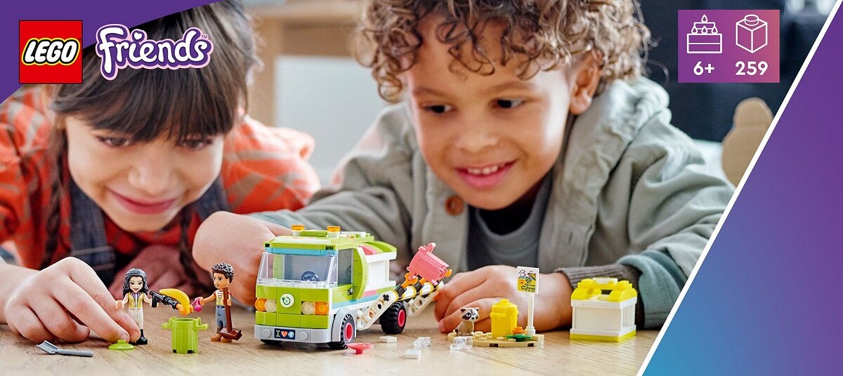 LEGO Friends Ciężarówka recyklingowa 41712 troska o środowisko segregowanie śmieci Naucz dzieci troski o nasza planetę Dynamiczna zabawa