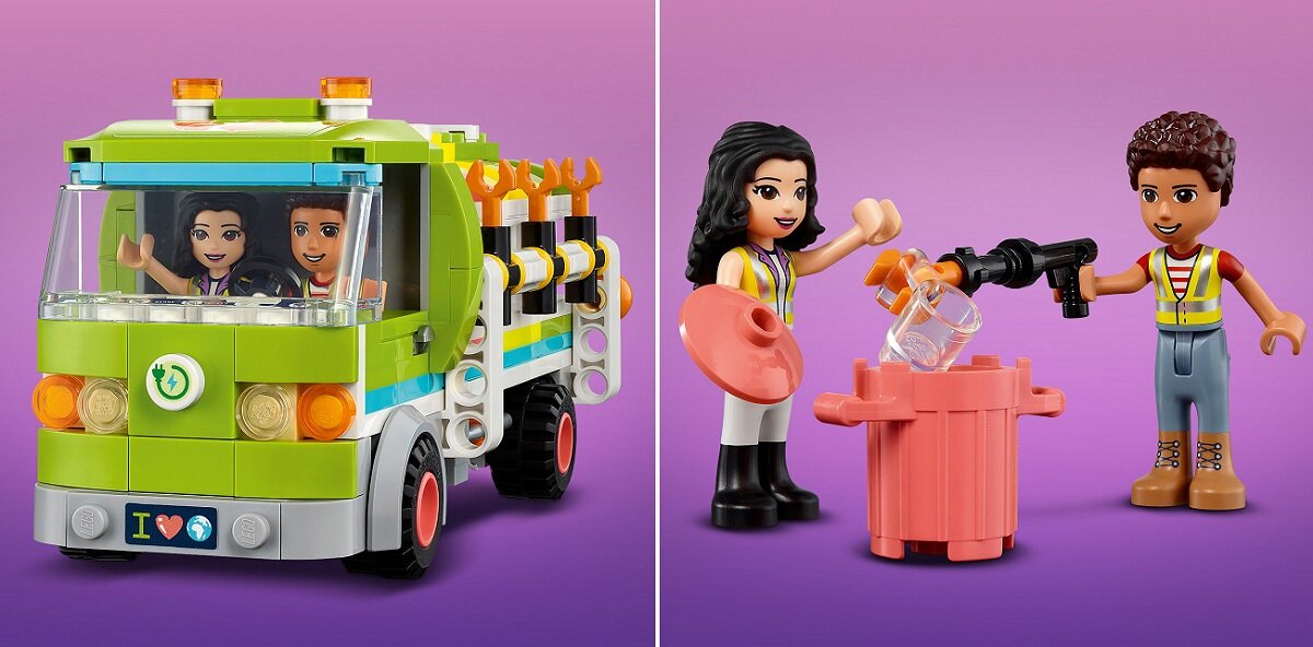 LEGO Friends Ciężarówka recyklingowa 41712 troska o środowisko segregowanie śmieci 

Kolorowa ozdoba 
