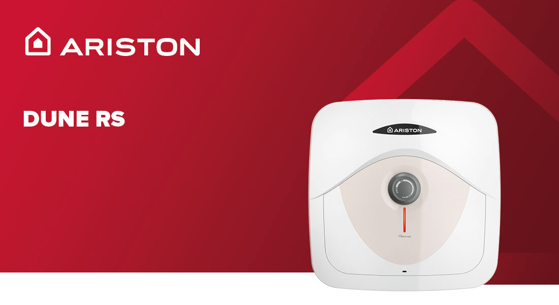Bojler elektryczny ARISTON Dune RS 30 3100856 30 l Nadumywalkowy Nadumywalkowy wygląd design prezentacja wizualizacja Praktyczny i funkcjonalny