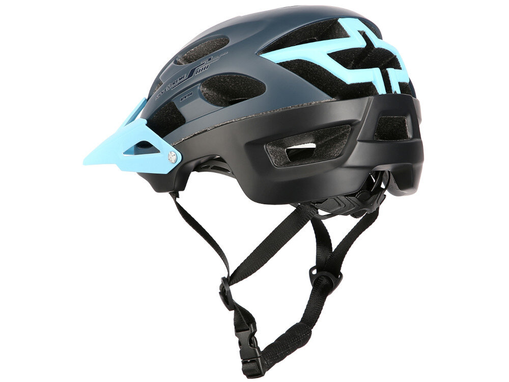 Kask rowerowy NILS EXTREME MTW208 Granatowo-zielony MTB (rozmiar L) rozmiar L dla osób dorosłych bezpieczeństwo komfort