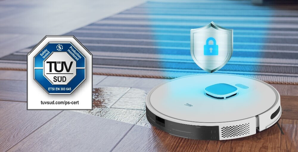 Робот-уборщик BEKO VRR70214VB. Защита конфиденциальности. Сертификат ETSI EN 303 645 TÜV SÜD.