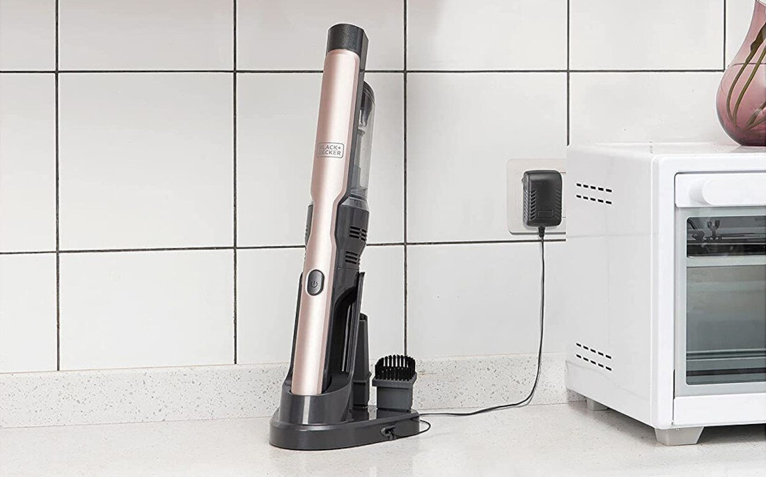 Odkurzacz reczny BLACK&DECKER DVC320BRG-QW Rozowy wyposazenie zestaw akcesoria komplet