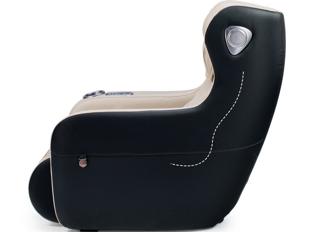Fotel masujący Massaggio Ricco posiada prowadnicę w kształcie litery S, która dopasowuje się do naturalnego kształtu kręgosłupa.