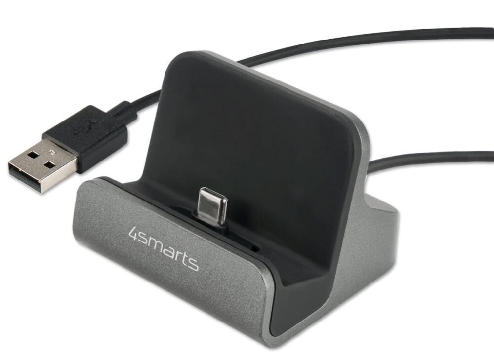 4SMARTS VoltDock 92 g 6 x 4,6 x 5,6 cm Kabel z końcówką USB-A o długości 110 cm - stojak na białym tle