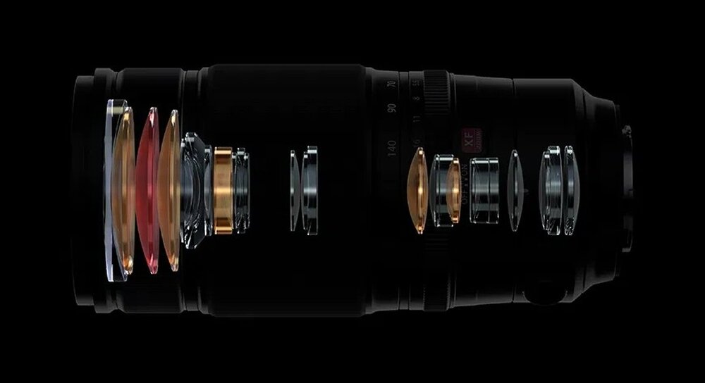 Obiektyw FUJINON XF50-140 F2.8 R OIS WR schemat optyki   