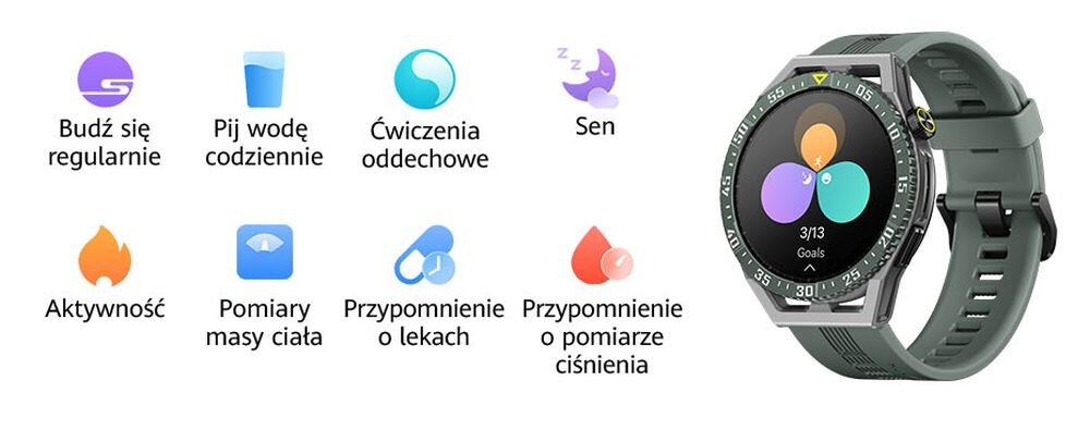 Smartwatch HUAWEI Watch GT 3 SE  sen monitoring zdrowie porady personalizacja