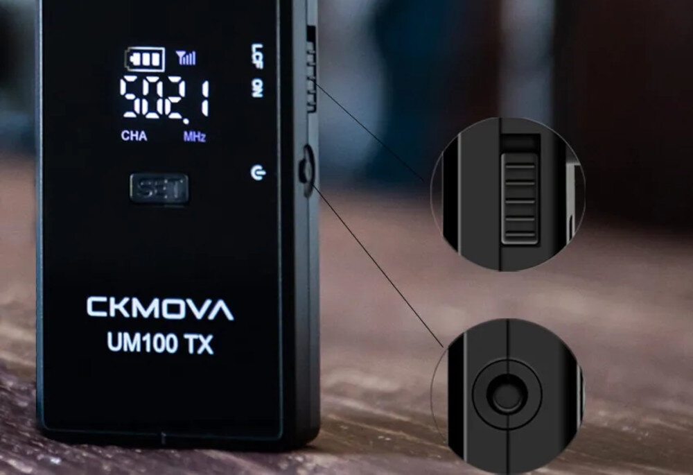 System bezprzewodowy CKMOVA UM100 Kit6 obsługa parowanie regulacja częstotliwość głośność
