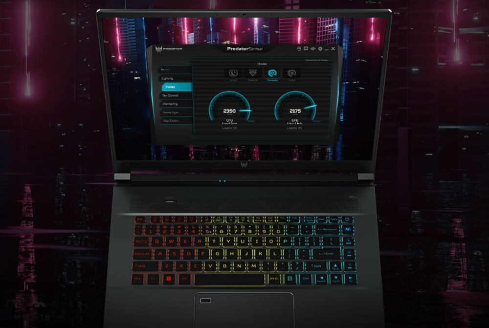 Laptop ACER Predator Triton 500 SE aplikacja klawiatura podświetlenie RGB tryby wydajność