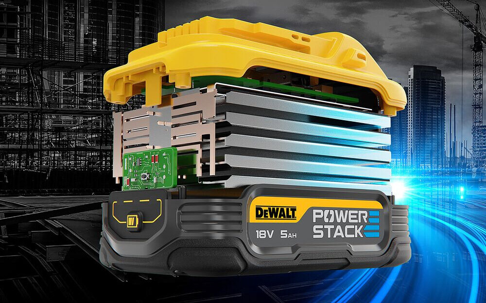 Pilarka tarczowa DEWALT DCS438E2T-QW akumulator z serii PowerStack pojemnosc 1,7 Ah  ladowarka dwa akumulatory wymienne