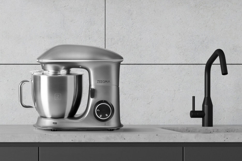 Robot kuchenny planetarny ZEEGMA Planeet Chef (2200W) różne czynnosci kuchenne rozbudowane akcesoria 6-stopniowa regulacja prędkości mieszanie wyrabianie ubijanie ciast mas oraz kremów wielozadaniowość oszczędność czasu komfort wyboru  