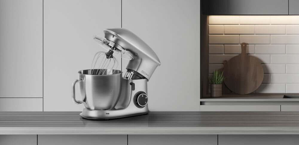 Robot kuchenny planetarny ZEEGMA Planeet Chef (2200W) silnik moc szczytowa 2200 W wyjątkowa wydajność najbardziej wymagające zadania mieszanie ugniatanie metalowy napęd Metal Gear System efektywne działanie płynność pracy w kazdej kuchni 