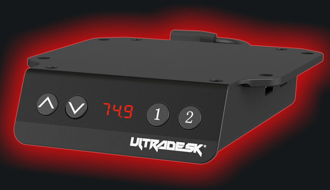 Biurko ULTRADESK Winger Czarny sterowanie panel prostota obsługa