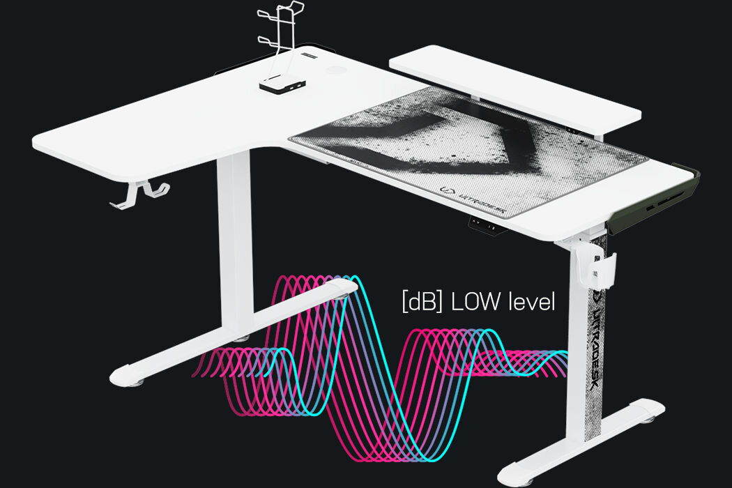 Biurko ULTRADESK Winger Biały silniki cisza elektryczne