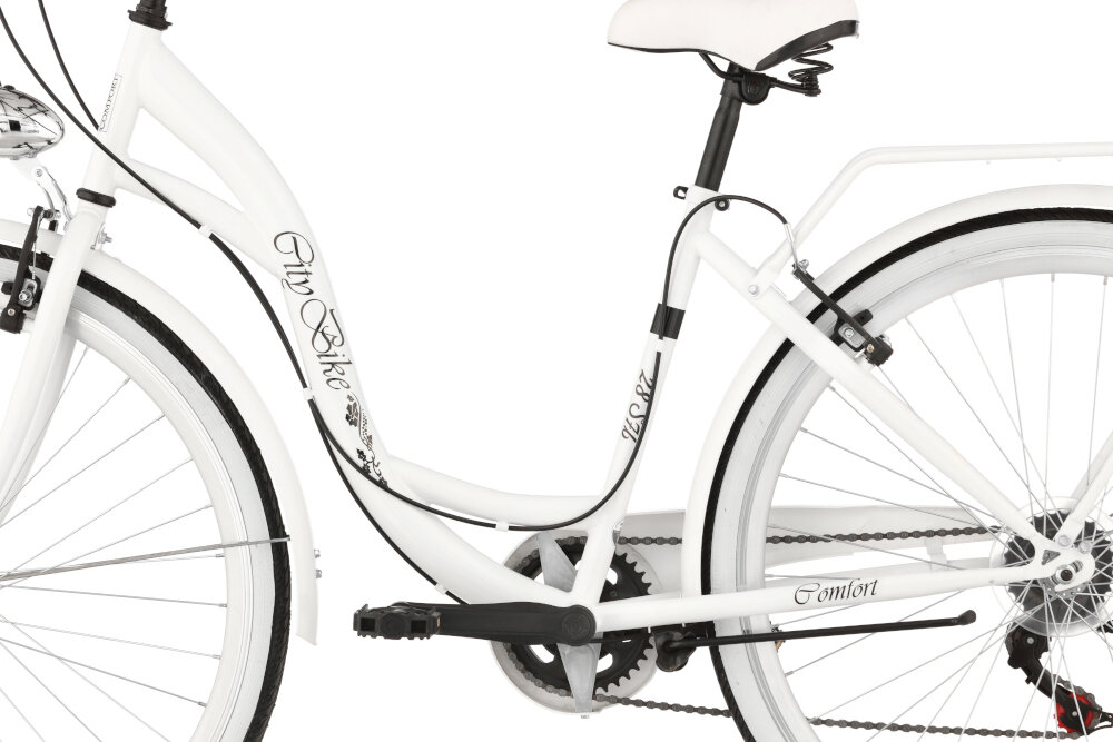 Rower miejski DAWSTAR Citybike S7B 26 cali damski Biały rama 2-letnia gwarancja najwyższa część