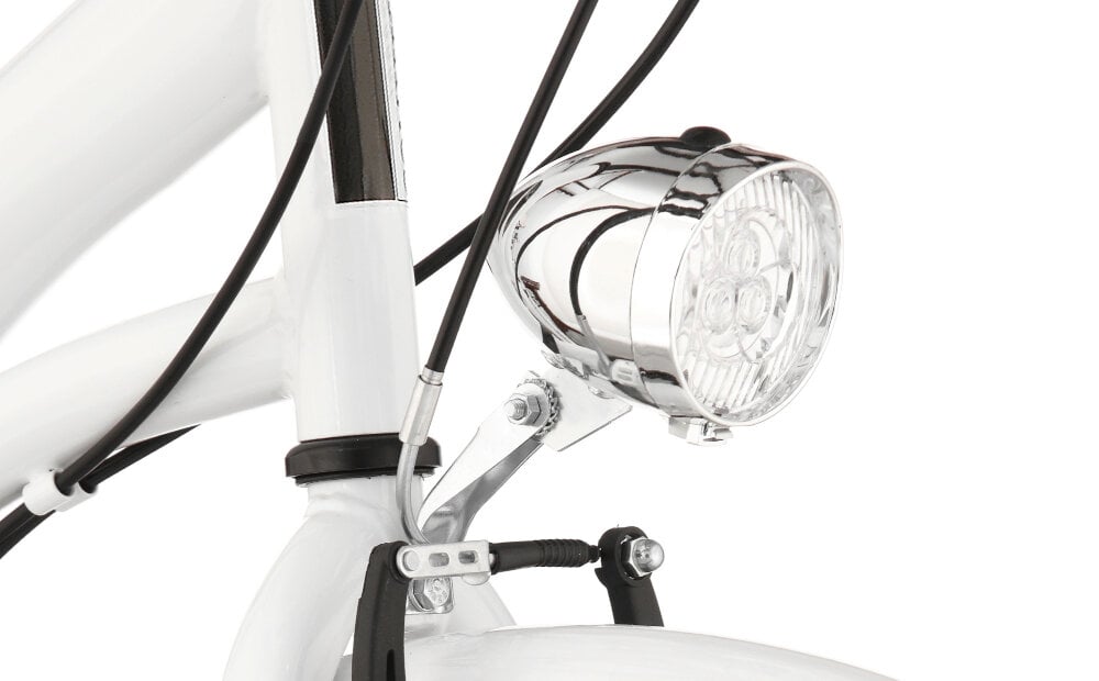 Rower miejski DAWSTAR Citybike S7B 26 cali damski Biały oświetlenie LED retro design przedniej lampy pakiet odblasków