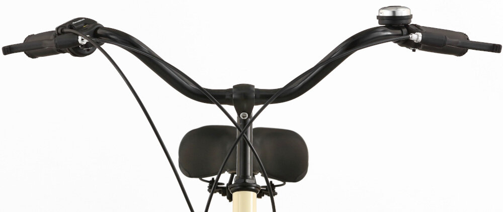 Rower miejski DAWSTAR Citybike S7B 26 cali damski Cappuccino stalowo-aluminiowa kierownica typu miejskiego lekka manetki kierownicy antypoślizgowy materiał dzwonek