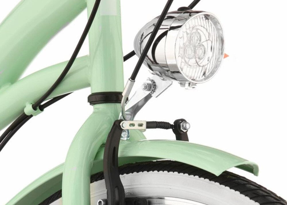 Rower miejski DAWSTAR Citybike S7B 26 cali damski Miętowy oświetlenie LED retro design przedniej lampy pakiet odblasków