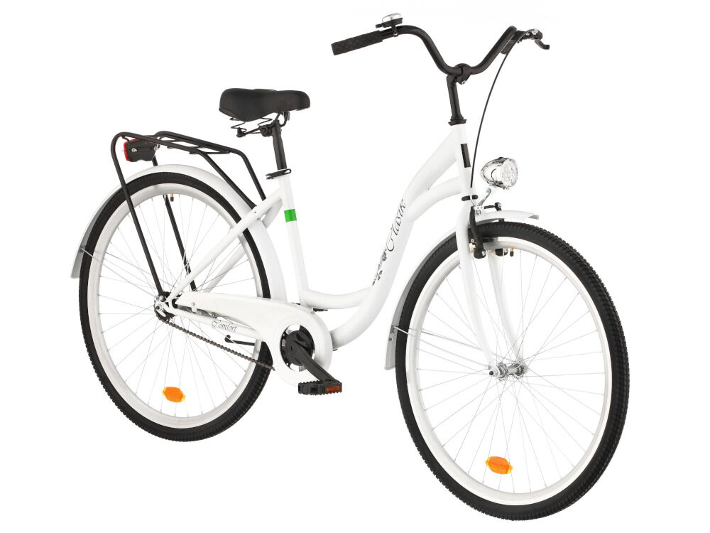 Rower miejski DAWSTAR Retro S1B 28 cali damski Biały do jazdy po ścieżkach rowerowych ulicach do codziennych dojazdów praktyczny ekologiczny środek transportu  retro design w białym kolorze