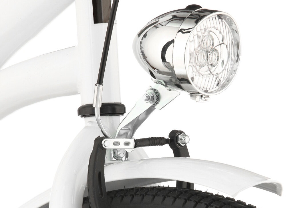 Rower miejski DAWSTAR Retro S1B 28 cali damski Biały oświetlenie ledowe tylne i przednie