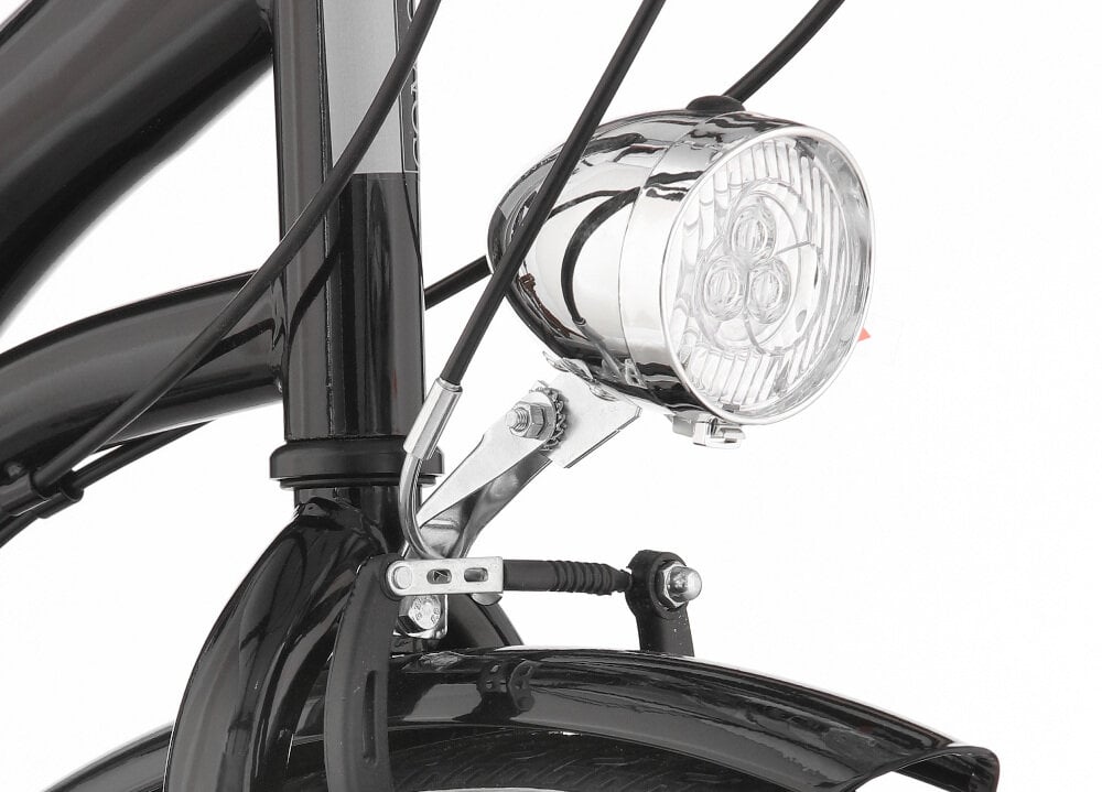 Rower miejski DAWSTAR Citybike S7B 26 cali damski Czarny oświetlenie LED retro design przedniej lampy pakiet odblasków