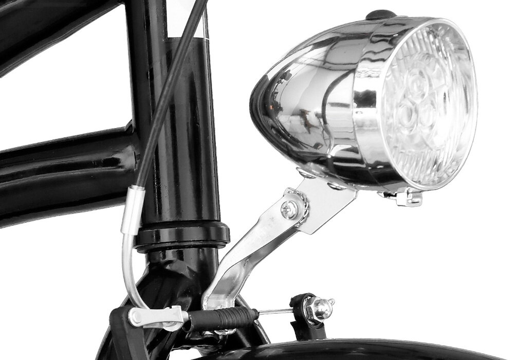 Rower miejski DAWSTAR Retro S1B 26 cali damski Czarny oświetlenie ledowe tylne i przednie