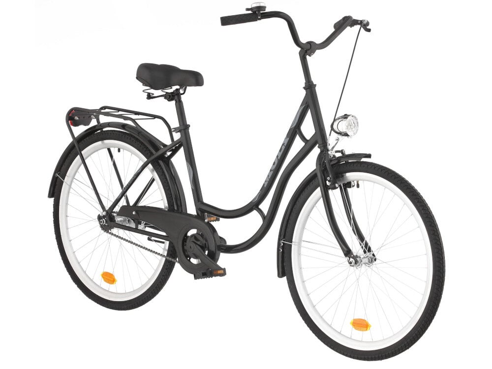 Rower miejski DAWSTAR Moly 1B 26 cali damski Czarny do jazdy po ścieżkach rowerowych ulicach do codziennych dojazdów praktyczny ekologiczny środek transportu w klasycznym Czarny kolorze