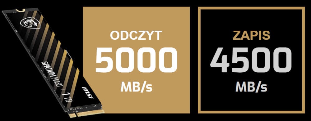 Dysk MSI Spatium M460 1TB SSD wysoka szybkosc odczytu i zapisu