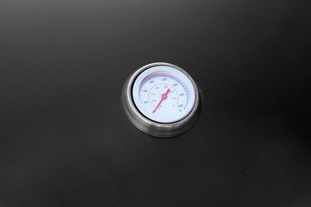 Grill gazowy LANDMANN Rexon New 3.1 01576 Czarny pokrywa utrzymuje optymalną temperaturę chroni okolice grilla przed nadmiarem dymu trwałość urządzenia wbudowany w pokrywę termometr