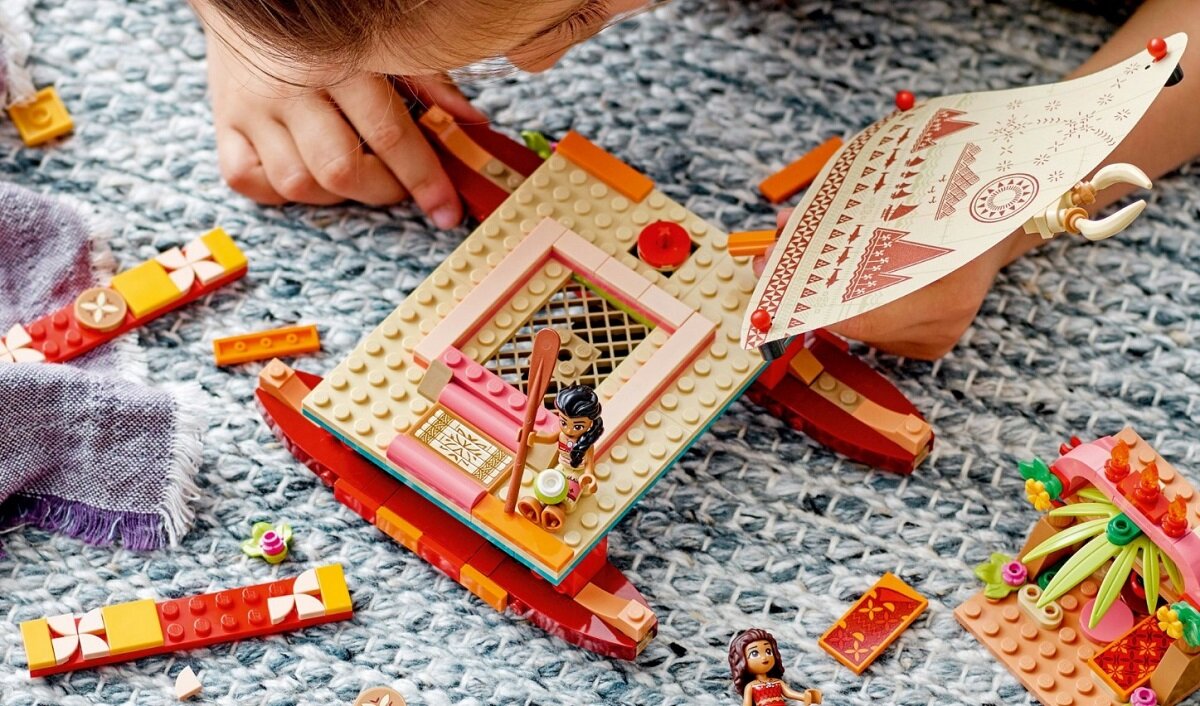 LEGO Disney Princess Katamaran Vaiany 43210 dziecko kreatywnść zabawa rozwój klocki figurki minifigurki jakość tradycja wymiary radość