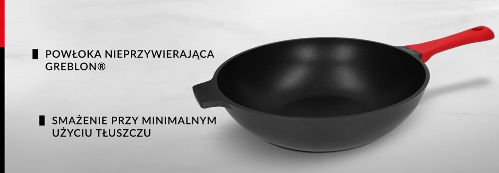 Patelnia Wok ZWIEGER Obsidian 32 cm odporność na zarysowania, minimalna ilość tłuszczu