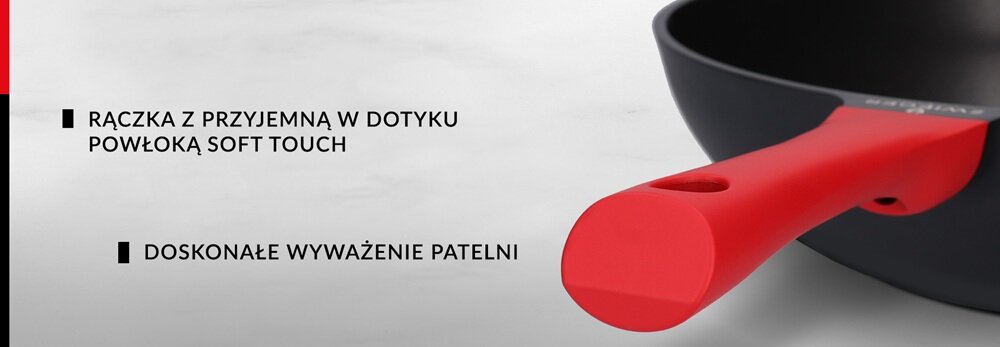 Patelnia Wok ZWIEGER Obsidian 32 cm wygodny uchwyt, zapobiega nagrzewaniu, odpowiednie wyważenie