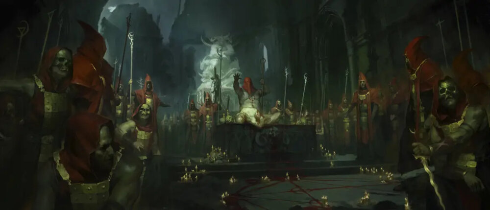 Diablo IV Gra akcja piekło umiejętności podziemia miasta handel bohaterowie sanktuarium barbarzyńca druid nekromantka łotrzyca czarodziejka stworzycielka legendy stworzenia era wrogości kult osoby córa nienawiści zło