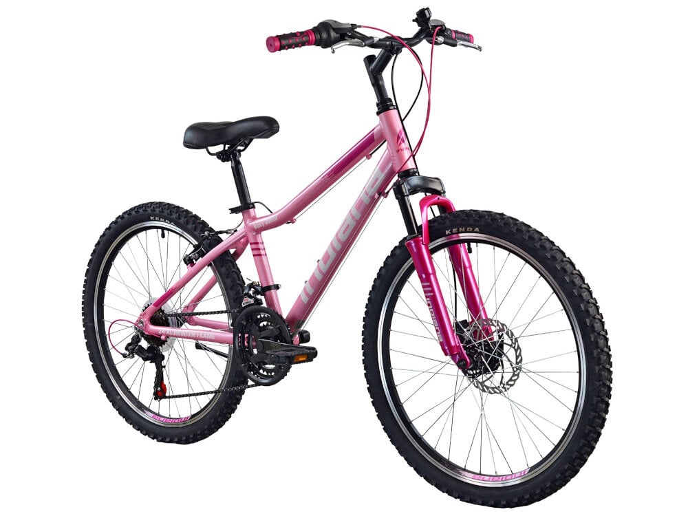 Rower młodzieżowy INDIANA Roxy Jr 24 cale dla dziewczynki Różowy rama 2-letnia gwarancja najważniejsza część najwyższej jakości w różowym kolorze z miętowymi akcentami