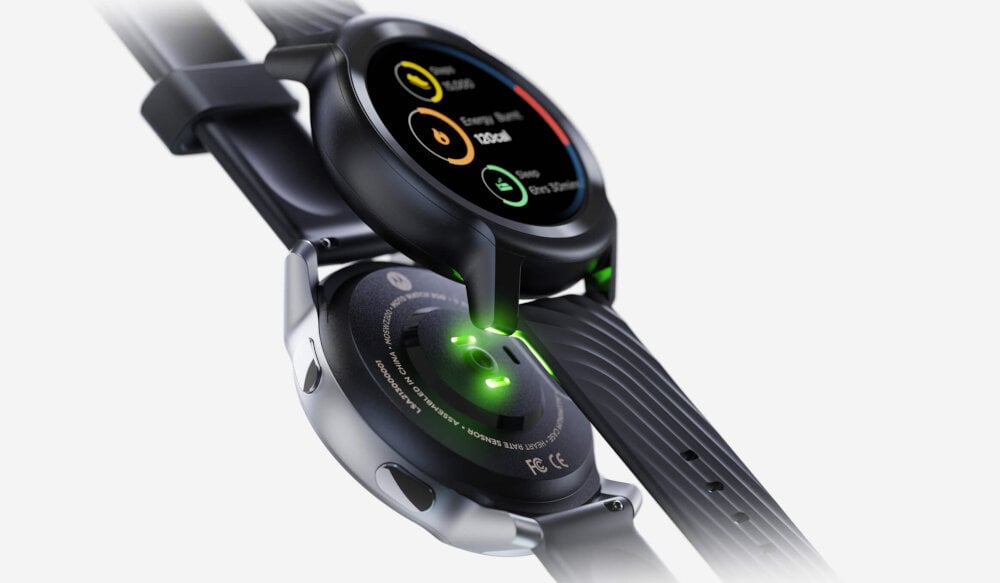 Smartwatch MOTOROLA Moto Watch 100 Czarny ekran bateria czujniki zdrowie sport pasek ładowanie pojemność rozdzielczość łączność sterowanie krew puls rozmowy smartfon aplikacja